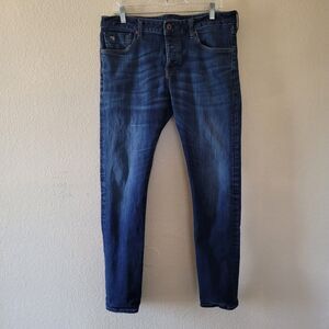 SCOTCH & SODA Ralston Jeans Mens W34/L32 Regular Slim Fit Button Fly Blue Dark